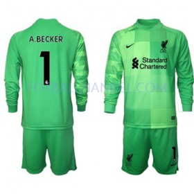 Barn Fotballdrakter Keeper Liverpool Alisson Becker 1 Hjemme 2021-22 Langermet